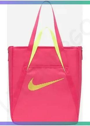 Сумка nike nk gym tote 28l рожевий для жінок спортивна сумка з кишенями 41x33x13 см sku_dr7217-629