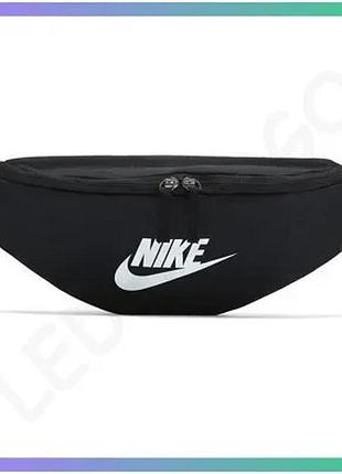 Сумка на пояс nike heritage чорний з регульованим ремінцем містка поясна сумка для спорту та активного sku_db0490-010