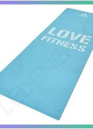 Коврик для фитнеса reebok fitness mat голубой 173 х 61 х 0,4 см для занятий спортом и йогой sku_ramt-11024bll