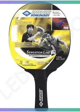 Ракетка для пінг-понгу donic sensation 500 унісекс з гумою schildkröt elite для настільного тенісу sku_714402