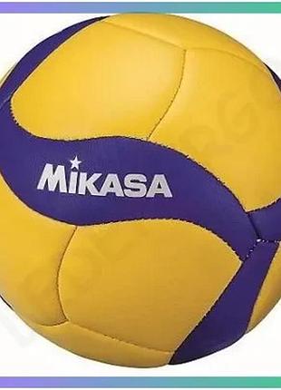 Сувенирный мяч mikasa v1.5w желтый синий 1,5 для любителей волейбола шитый из синтетической кожи sku_mks-v1.5w