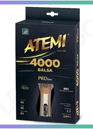 Ракетка для настольного тенниса atemi pro 4000 унисекс пинг-понг для любителей и спортсменов off+ sku_10058
