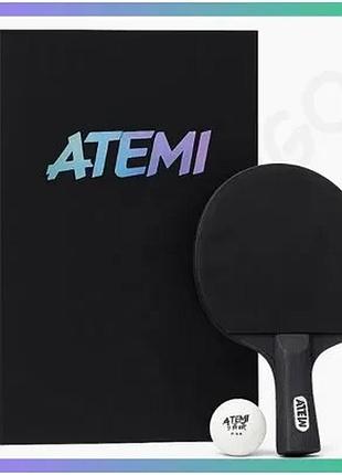Ракетка для настольного тенниса atemi space off+ 87 контроль 98 скорость 2,3 мм для профессионалов sku_at-1006042