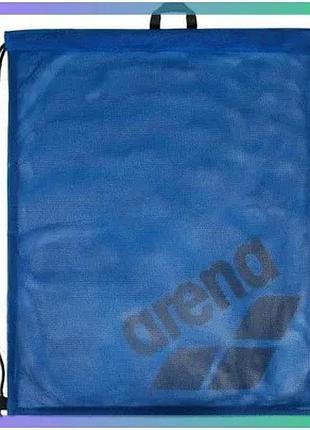 Сумка-мішок arena one go mesh bag 40l синя для плавання з сітки 65х55 см для тренувального спорядження sku_010240-500