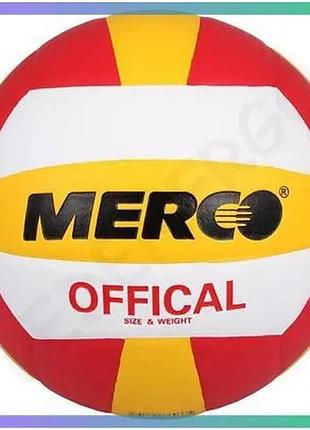 Волейбольний м'яч merco no. 5 червоний поліуретанова шкіра для гри у волейбол унісекс sku_id36933