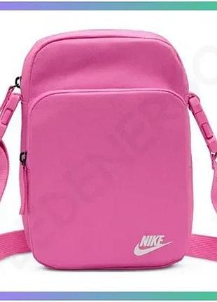 Сумка через плече nike nk heritage crossbody рожевий спортивна сумка для жінок з кишенями 23х15х7.5 см sku_db0456-676
