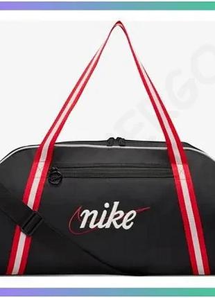 Сумка nike w nk gym club retro 24l чорна біла червона для жінок містка спортивна 33 x 51 x 23 см sku_dh6863-015