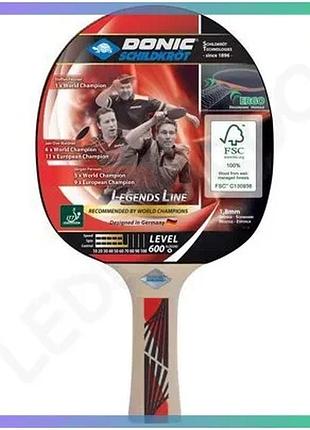 Ракетка для настільного тенісу donic legends 600 fsc деревина універсальна для просунутих гравців з ер sku_724416