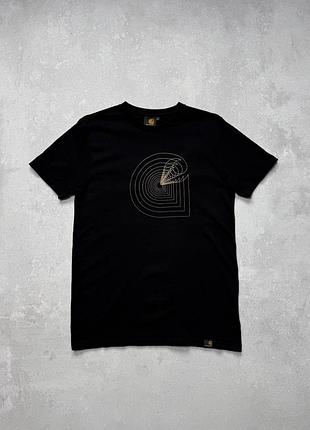 Базова чоловіча футболка від бренду carhartt в чорному кольорі