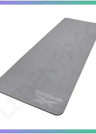 Двосторонній килимок для йоги reebok double sided yoga mat чорний сірий 176х61х0,6 см для фітнесу та с sku_rayg-11042bkgr