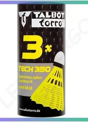 Волани talbot tech 350 shuttle жовті 3 шт нейлонові для бадмінтону тренувань та відпочинку sku_479111