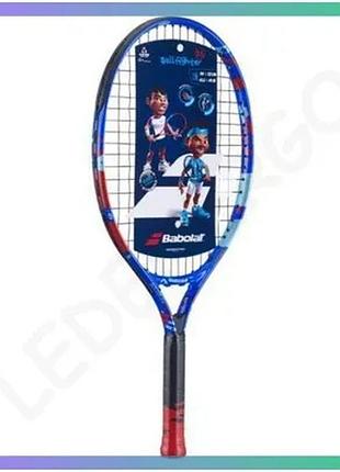 Тенісна ракетка babolat ballfighter 21 синя для дітей 21 дюйм з чохлом вага 183 г алюмінієва sku_140480-100