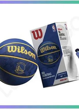Баскетбольний м'яч wilson nba team tie-dye golden state warriors синій у подарунковій коробці з насосо sku_wz4007802xp