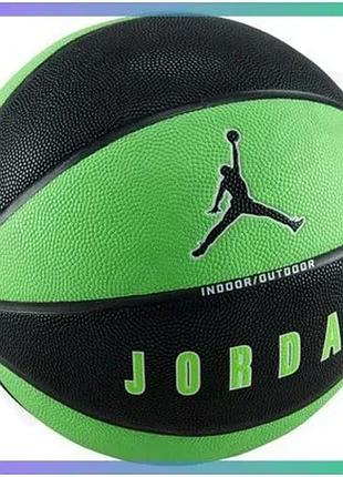М'яч баскетбольний nike jordan ultimate 2.0 зелений чорний для гри в приміщенні та на вулиці розмір 7 sku_j.100.8254.019.07