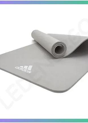 Килимок для йоги adidas yoga mat сірий 176х61х0,8 см амортизуючий для йоги та пілатесу нековзкий sku_adyg-10100gr