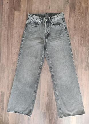 Джинси wide leg графіт