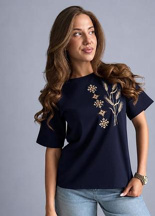 Женская футболка свободного кроя « золотой колос » 4xl