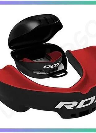 Капа rdx mouth guard adult чорна червона для боксу захист рота унісекс гелева капа sku_ggs-3gra