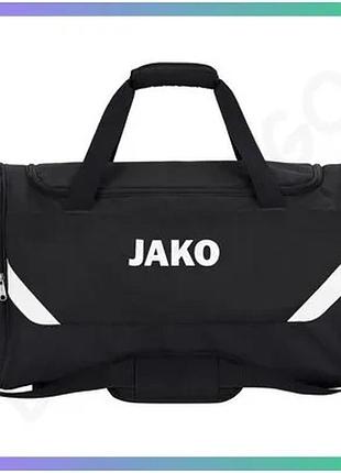 Спортивная сумка jako iconic 43l черная и белая для тренировок и зала 55x27x29 см унисекс sku_1924-800