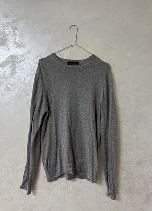 Zara men сірий пуловер меланж m