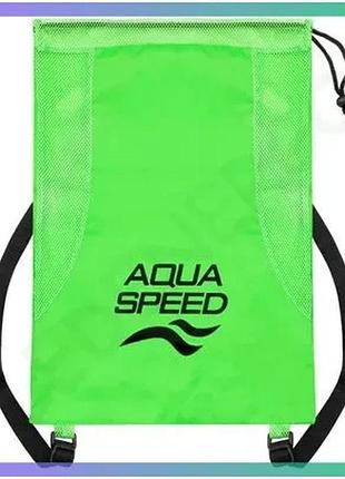 Сетчатый рюкзак aqua speed mesh back pack 51x36 см для водных видов спорта унисекс черный салатовый sku_630-11