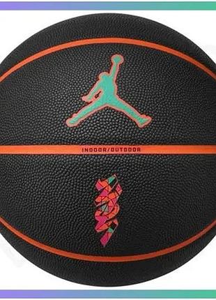Баскетбольный мяч nike jordan all court 8p williamson черный оранжевый размер 7 для игры на улице и ко sku_j.100.4141.095.07