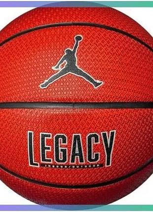 Баскетбольный мяч nike jordan legacy 2.0 8p amber/black/metallic silver размер 6 для игр и тренировок sku_j.100.8253.855.06