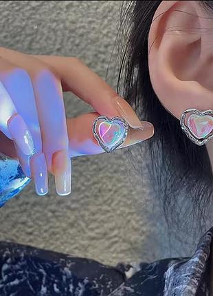 Сережки кульчики сердечка
