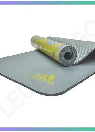 Килимок для йоги adidas tie-dye yoga mat серый желтый 183 см 61 см 10 мм для фитнеса и йоги sku_adyg-10200gr