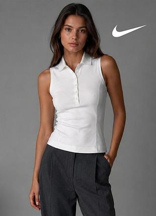 Оригінальне жіноче біле поло nike s