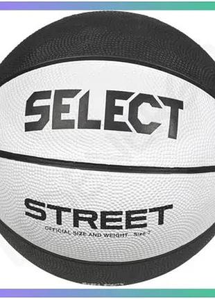 Баскетбольний м'яч select basketball street v24 біло-чорний тренувальний м'яч для вулиці та залу унісе sku_205570-126