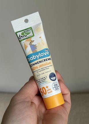 Дитячий сонцезахисний крем babylove ultra sensitive spf50+