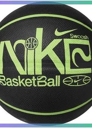 Баскетбольный мяч nike everyday playground 8p графический черный-зеленый для детей размер 5 sku_n.100.4371.060.05
