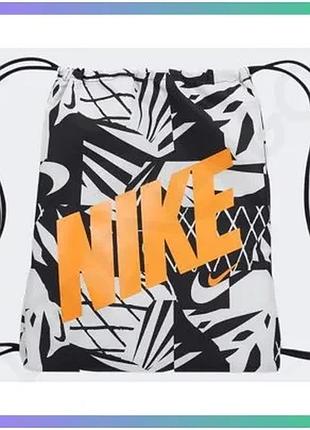 Мішок nike y nk drawstring cat aop 1 чорний білий помаранчевий для дітей 43x36 см спортивний рюкзак sku_dv6144-010