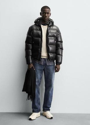 Пуховик zara куртка 80% пух, 20% перо водовідштовхувальна