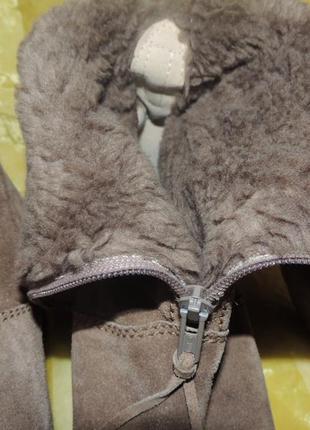 Зимние теплые кожаные сапоги на овчине gabor р. 394 фото