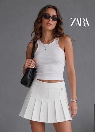 Нова молочна спідниця з бантовими складками zara 13-14 164 см, але можна на xxs-xs