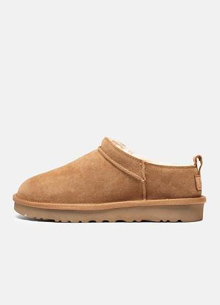 Жіночі бежеві сліпперс ugg micro boot chesnut х мікро бут 36