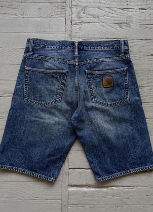 Чоловічі джинсові шорти carhartt klondike short ii розмір 32 сині джинси шорти з брендовим патчем літні