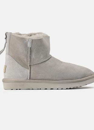 Сірі жіночі уггі ugg mini zip grey х угг міні 36