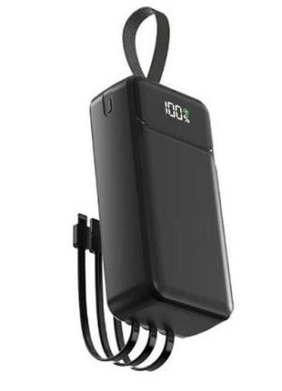 Power bank aspor a317 fast charge 30000mah (usb-c/usb/type-c/lightning/22.5w)- чорний (900168)
