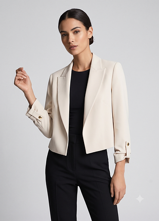 Жакет zara жіночий укорочений бежевий