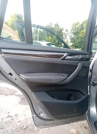 Обшивка дверей карта задня ліва (гола) шкіра чорна bmw x3 f25 11-17 бмв ф25 51427279929, 7279929