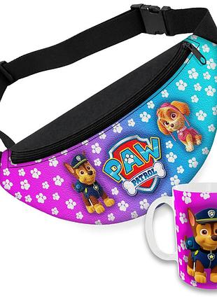 Дитячий набір paw patrol сумка-бананка + керамічна кружка з принтом (5569)
