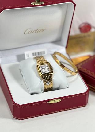 Жіночий годинник 
cartier panthere watch 37*27 (середній розмір) (повний комплект)
браслет love