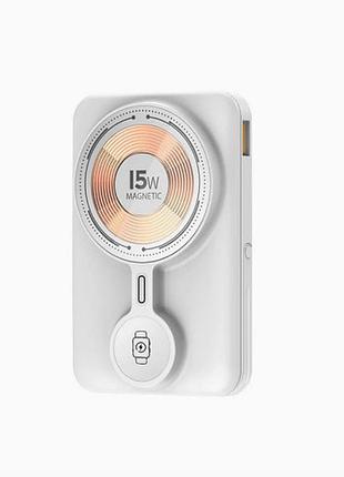 Power bank aspor a328 magnetic wireless 10000mah+cable charge watch (22.5w)- білий (900151)