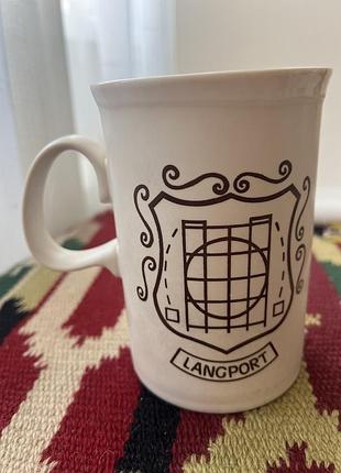 Керамічна чашка  dunoon шотландія.сувенірний дизайн  "langport" та гербом з високоякісної кам'яної кераміки