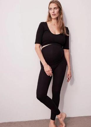 Черные леггинсы лосины для беременных h&amp;m