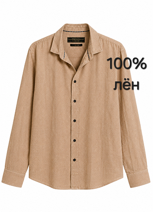 Рубашка 100% лён с длинным рукавом, jack&jones, l