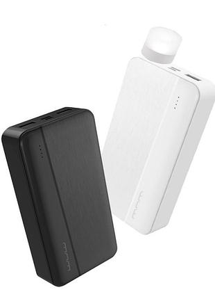 Зовнішній акумулятор wuw y146 20000mah + led ліхтарик black